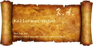 Kellerman Antal névjegykártya